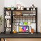 Desk Storage Shelf with 4 Tiers and 6 Hooks for Home Office or Kitchen Counter